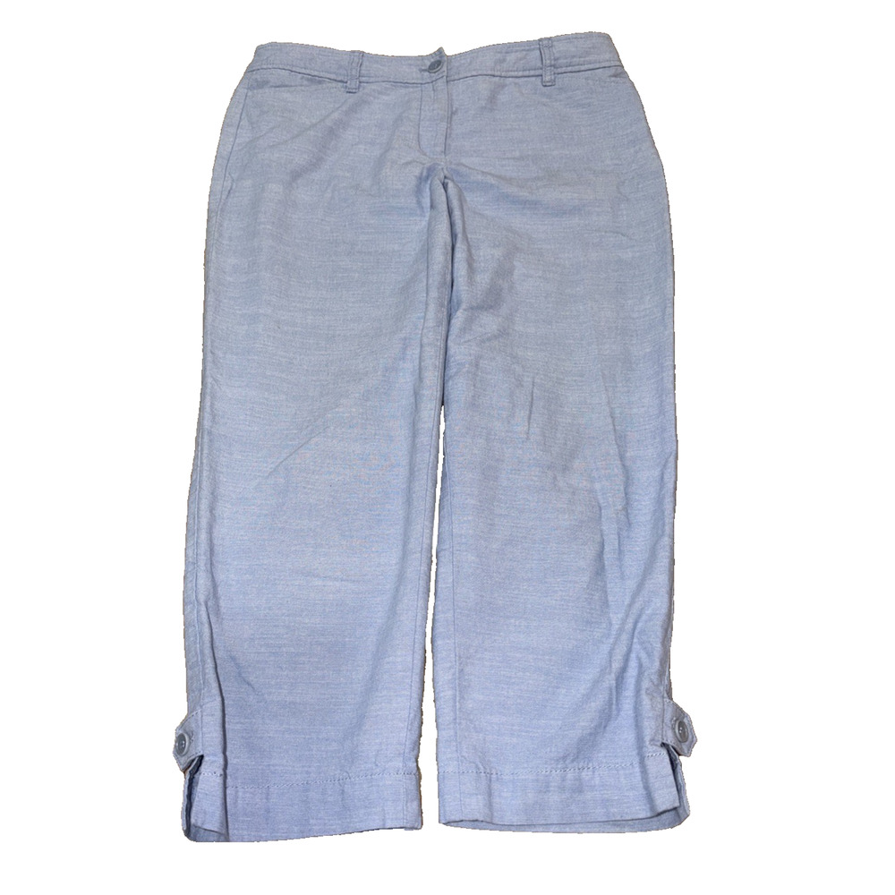 Talbots Perfect Crop Pant 8P Light Blue Cotton Cropped Pants